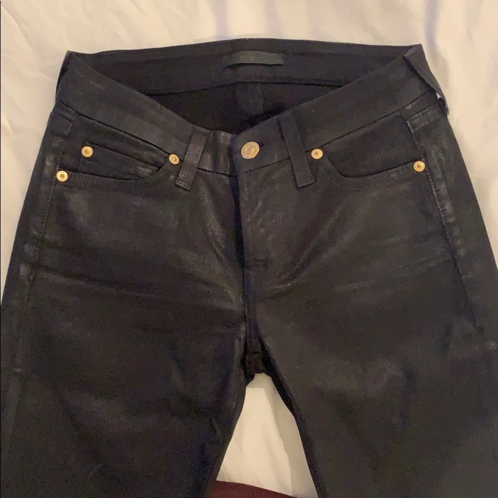 7 for All Mankind waxed jeans
